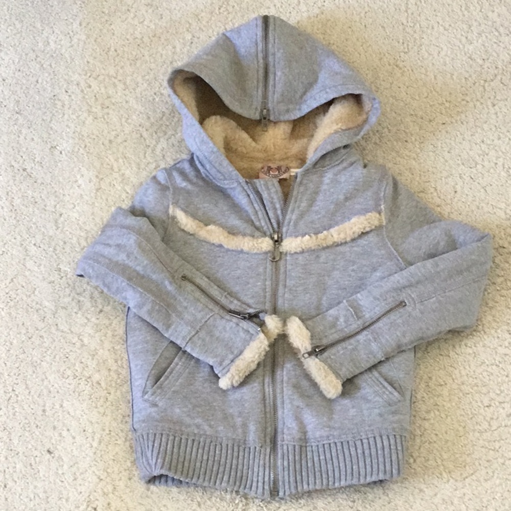 Juicy Couture Girls Heather Gray Hooded Jacket 8
